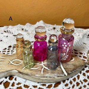 Genie Bottles Set of 5 ~ Hand Blown Egyptian Glass